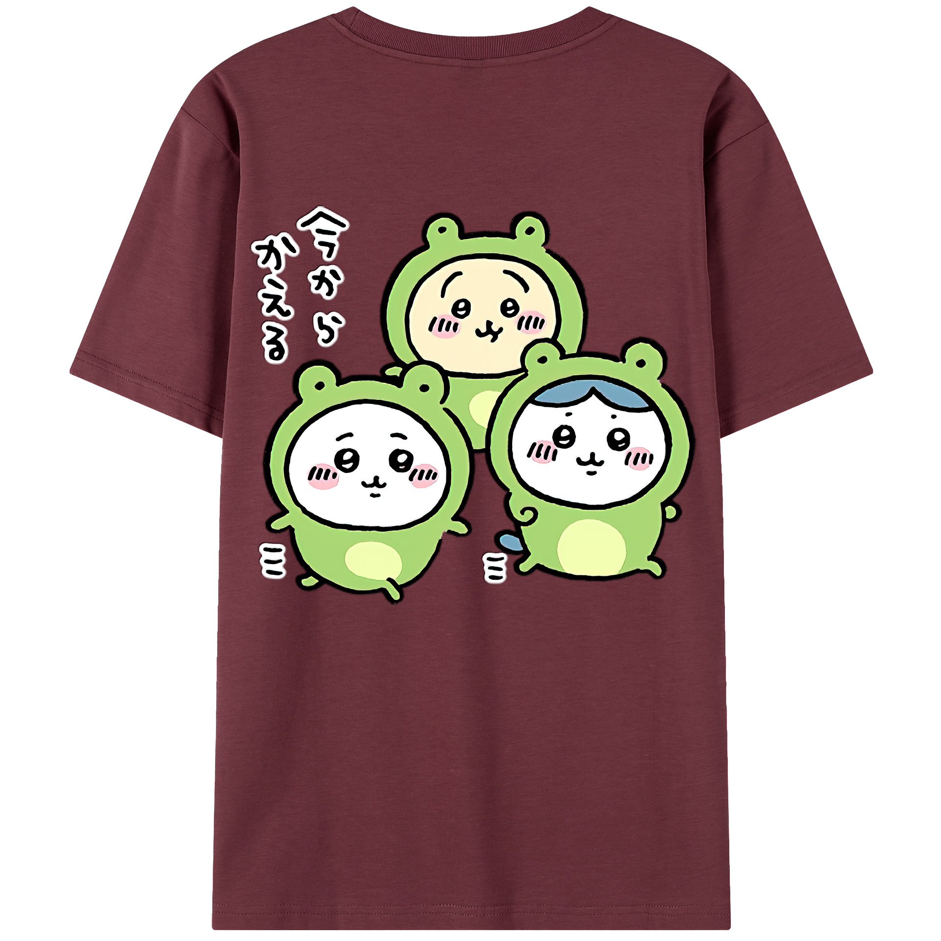 （画像用） ちいかわ ハチワレ Chii-kawa hachiware 綿100％半袖Tシャツ（背面プリント）